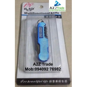 5 in 1 Multi Functional Swiss Pocket Army Knife-ILID-Sky Blue Colour-Imported At Rs.349 Only